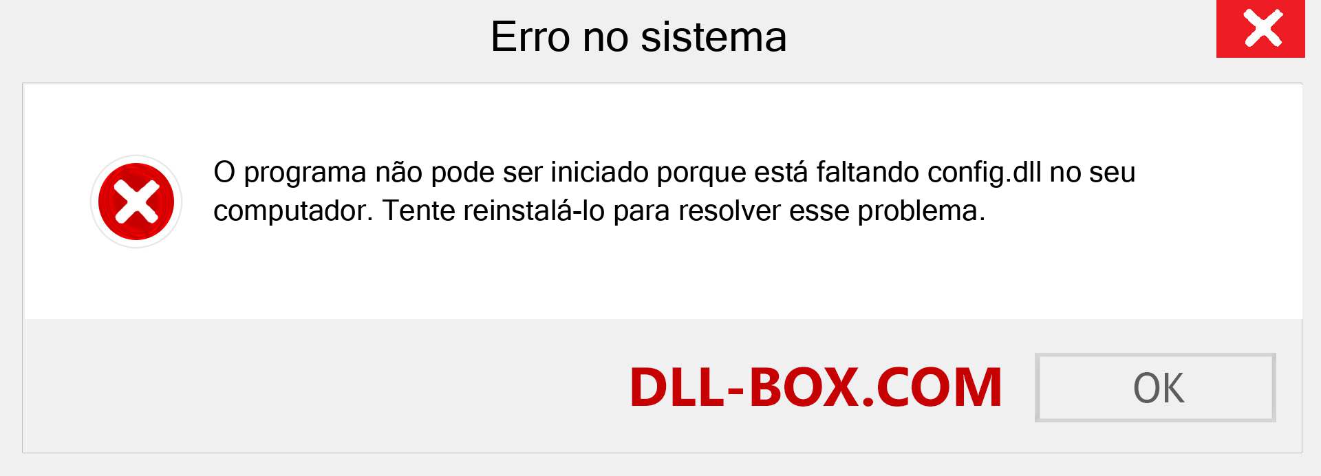 Arquivo config.dll ausente ?. Download para Windows 7, 8, 10 - Correção de erro ausente config dll no Windows, fotos, imagens