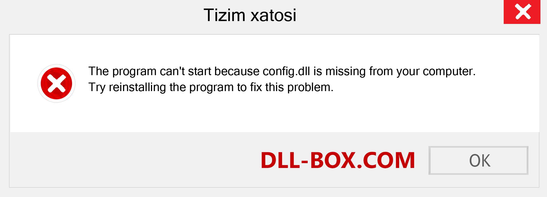 config.dll fayli yo'qolganmi?. Windows 7, 8, 10 uchun yuklab olish - Windowsda config dll etishmayotgan xatoni tuzating, rasmlar, rasmlar